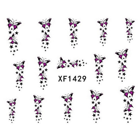 Butterfly Stars- NAil Art Decal - RED2 - Picture 3 of 3